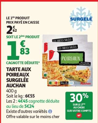 Tarte Aux Poireaux Surgelée Auchan