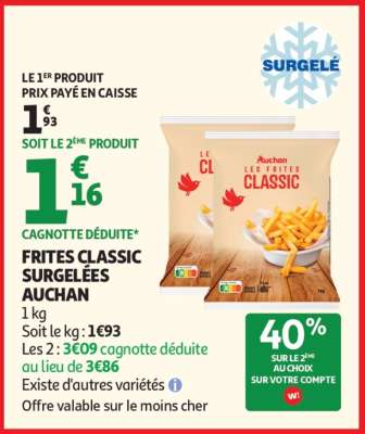 Frites Classic Surgelées Auchan