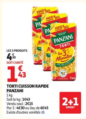 TORTI CUISSON RAPIDE PANZANI