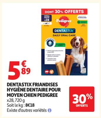 Dentastix Friandises Hygiène Dentaire pour Moyen Chien Pedigree