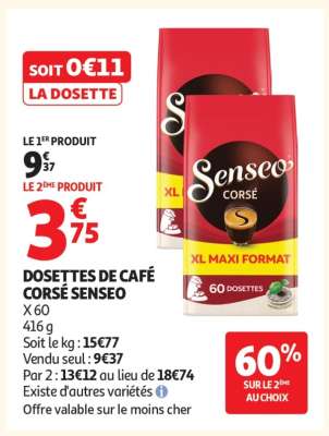 DOSETTES DE CAFÉ CORSÉ SENSEO