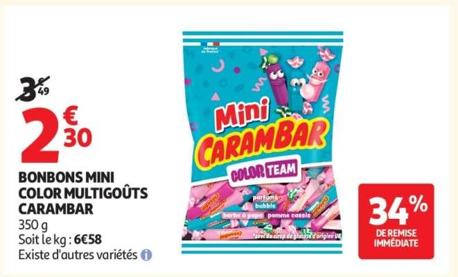 BONBONS MINI COLOR MULTIGÔUTS CARAMBAR