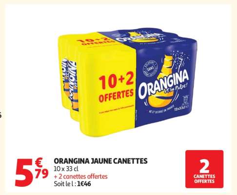 ORANGINA JAUNE CANETTES