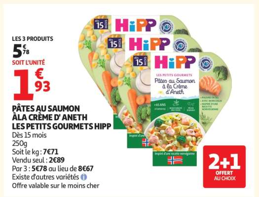 PÂTES AU SAUMON À LA CRÈME D’ANETH LES PETITS GOURMETS HIPP