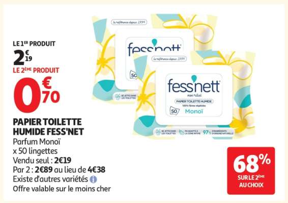 PAPIER TOILETTE HUMIDE FESS'NET