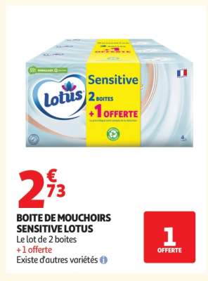 BOITE DE MOUCHOIRS SENSITIVE LOTUS