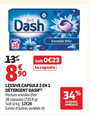 LESSIVE CAPSULE 2 EN 1 DÉTERGENT DASH