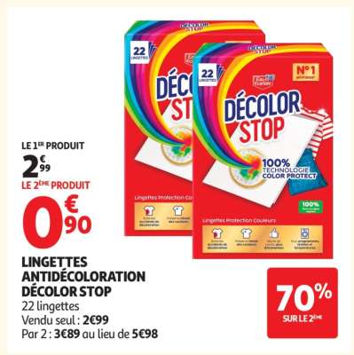 Lingettes Antidécoloration Décolor Stop