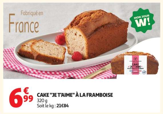CAKE "JE T'AIME" À LA FRAMBOISE