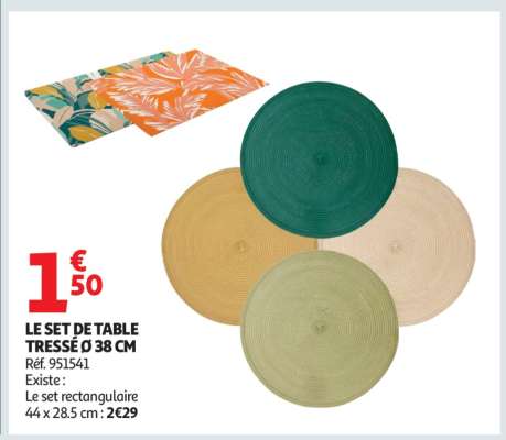 LE SET DE TABLE TRESSÉ Ø 38 CM