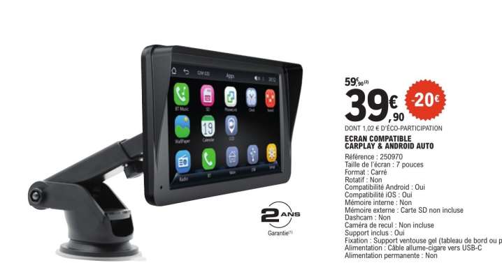 ECRAN COMPATIBLE CARPLAY & ANDROID AUTO