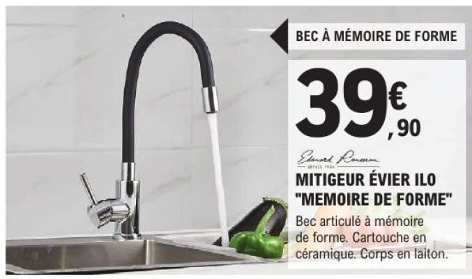 MITIGEUR ÉVIER ILO "MEMOIRE DE FORME"