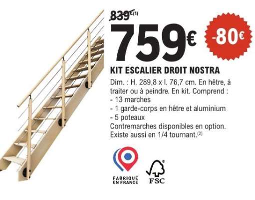 KIT ESCALIER DROIT NOSTRA