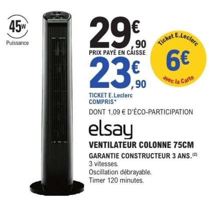 elsay VENTILATEUR COLONNE 75CM