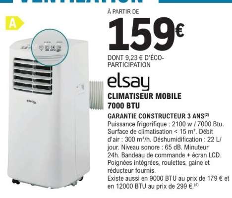 elsay CLIMATISEUR MOBILE 7000 BTU