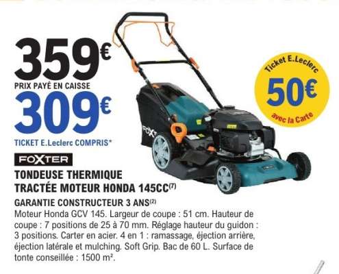 TONDEUSE THERMIQUE TRACTÉE MOTEUR HONDA 145CC