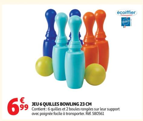 JEU 6 QUILLES BOWLING 23 CM
