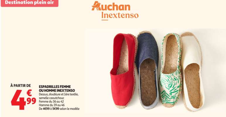 ESPADRILLES FEMME OU HOMME INEXTENSO