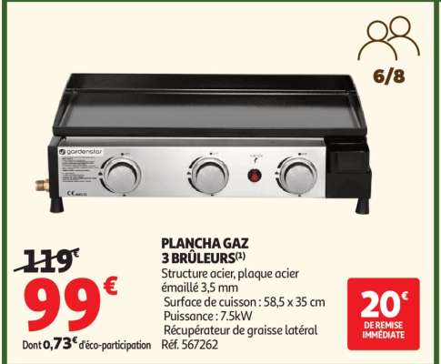 Plancha Gaz 3 Brûleurs