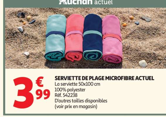 SERVIETTE DE PLAGE MICROFIBRE ACTUEL