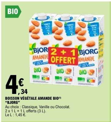 BOISSON VÉGÉTALE AMANDE BIO "BJORG"