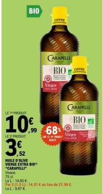 HUILE D’OLIVE VIERGE EXTRA BIO "CARAPELLI" Vivace