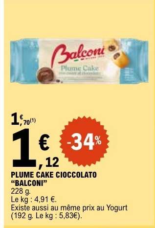 PLUME CAKE CIOCCOLATO “BALCONI”