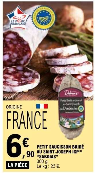 PETIT SAUCISSON BRIDÉ AU SAINT-JOSEPH IGP "SABOIAS"