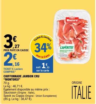 CHIFFONNADE JAMBON CRU “MONTORSI”