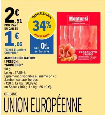 JAMBON CRU NATURE I FRESCHI “MONTORSI”