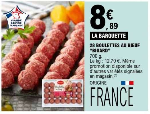 28 BOULETTES AU BŒUF «BIGARD»