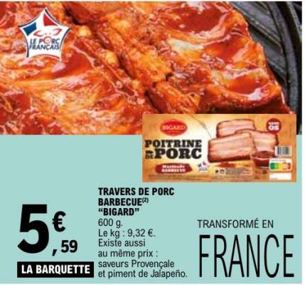 TRAVERS DE PORC BARBECUE "BIGARD"