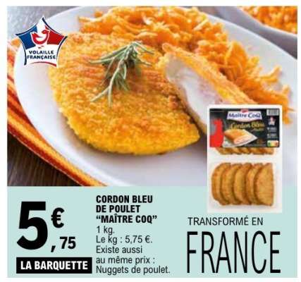 Cordon Bleu de Poulet 'Maître Coq'