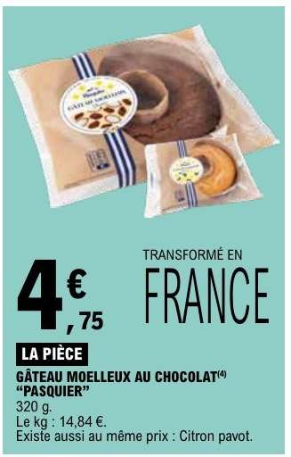 GÂTEAU MOELLEUX AU CHOCOLAT "PASQUIER"