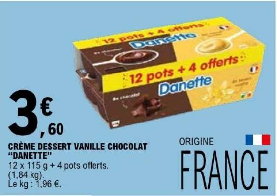 CRÈME DESSERT VANILLE CHOCOLAT "DANETTE"