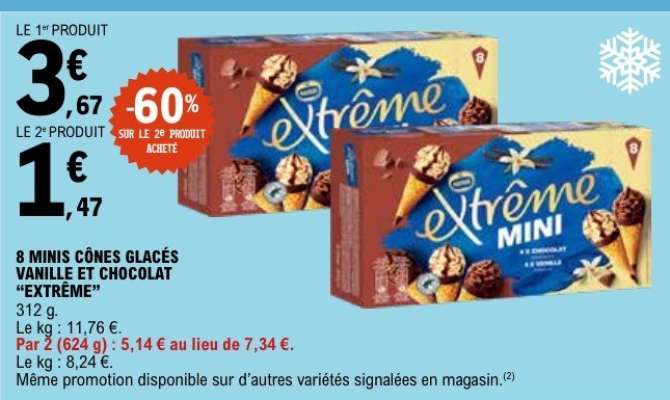 8 MINIS CÔNES GLACÉS VANILLE ET CHOCOLAT “EXTRÊME”