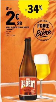 BIÈRE BLONDE TRIPLE DOUCE "ALBERT"