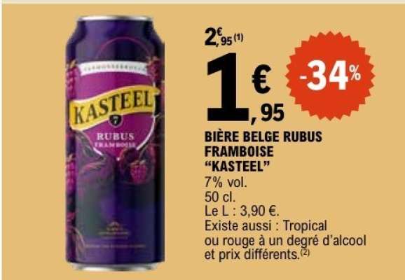 BIÈRE BELGE RUBUS FRAMBOISE “KASTEEL”