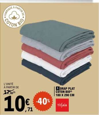 5 Drap Plat Coton Bio
