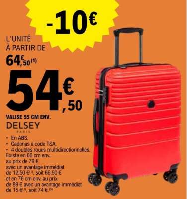 VALISE 55 CM ENV. DELSEY PARIS