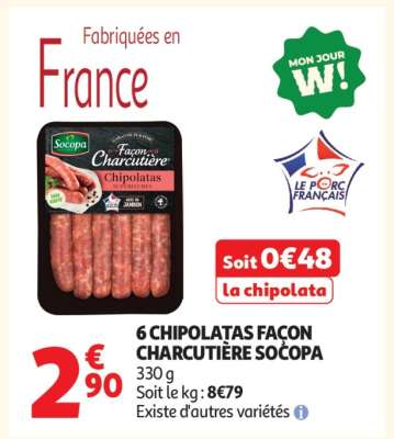 6 Chipolatas Façon Charcutière Socopa