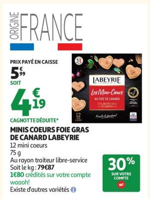 MINIS COEURS FOIE GRAS DE CANARD LABEYRIE