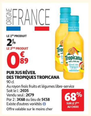 PUR JUS RÉVEIL DES TROPIQUES "TROPICANA"
