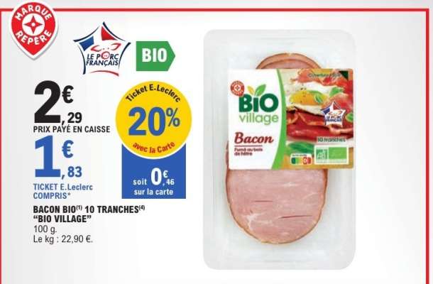 BACON BIO® 10 TRANCHES "BIO VILLAGE"