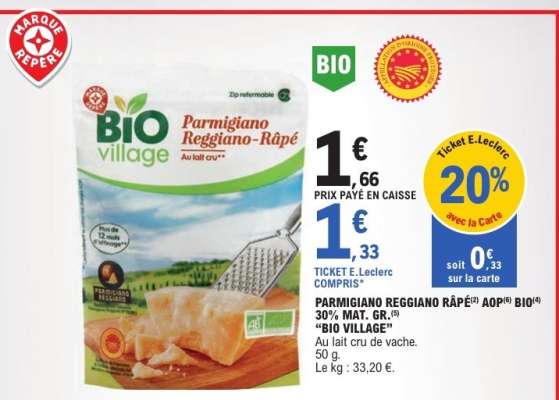 Parmigiano Reggiano Râpé BIO