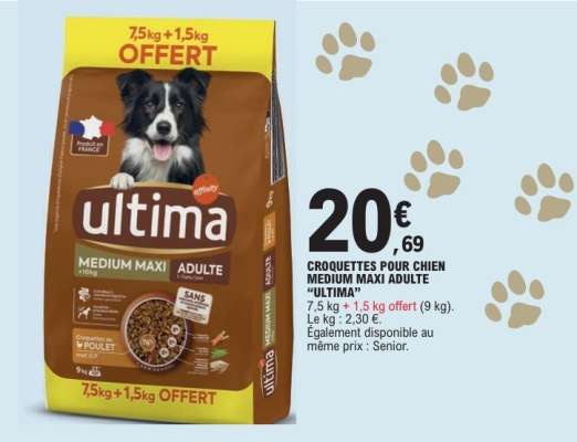 Croquettes Pour Chien Medium Maxi Adulte Ultima