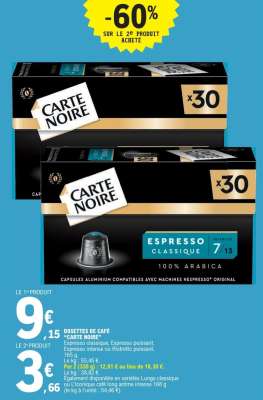 Dosettes De Cafe Carte Noire