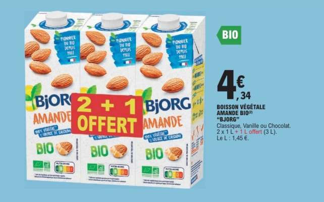 BOISSON VÉGÉTALE AMANDE BIO "BJORG"