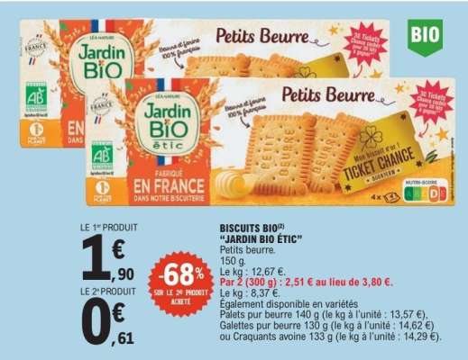 BISCUITS BIO 'JARDIN BIO ÉTIC'