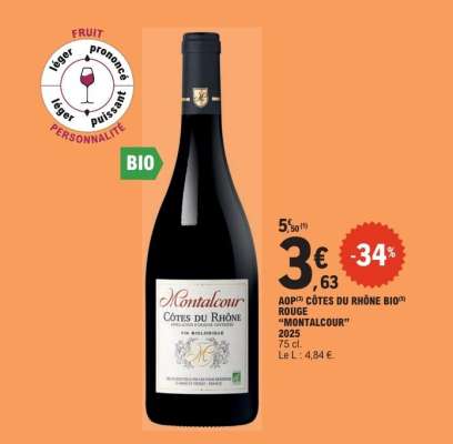 AOP CÔTES DU RHÔNE BIO ROUGE "MONTALCOUR"